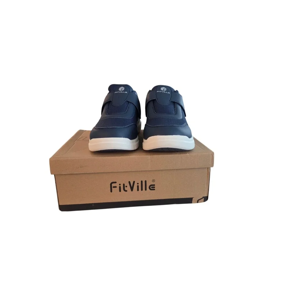 FitVille Men Diabetic Shoes Wide Toe Slip-On Swollen Feet Neuropathy Pain Relief
